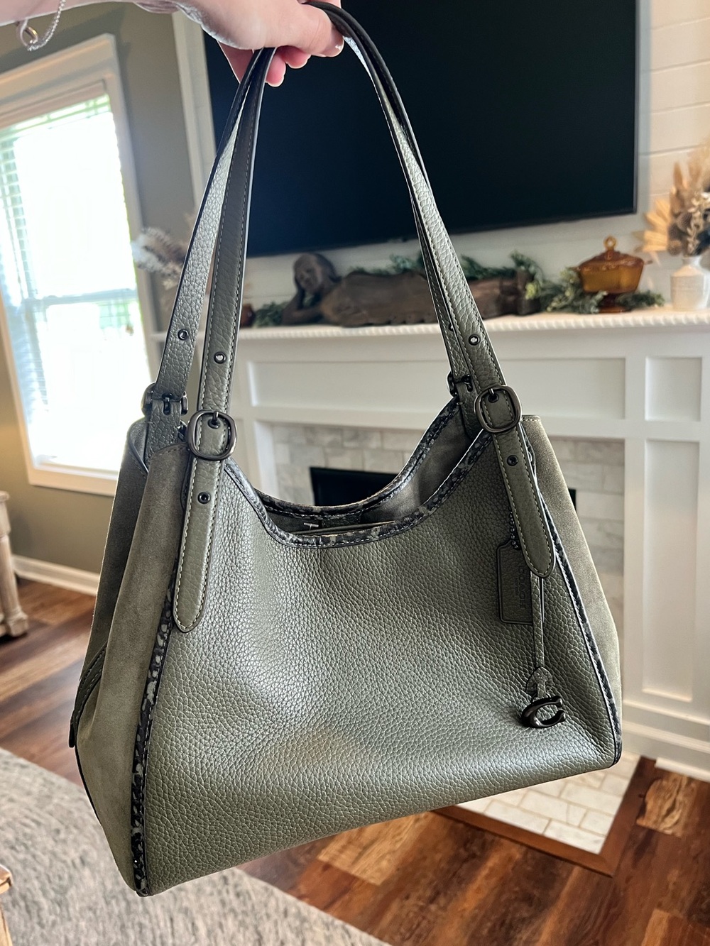 Coach Lori Shoulder Bag with Snakeskin Detail Style No. C5266